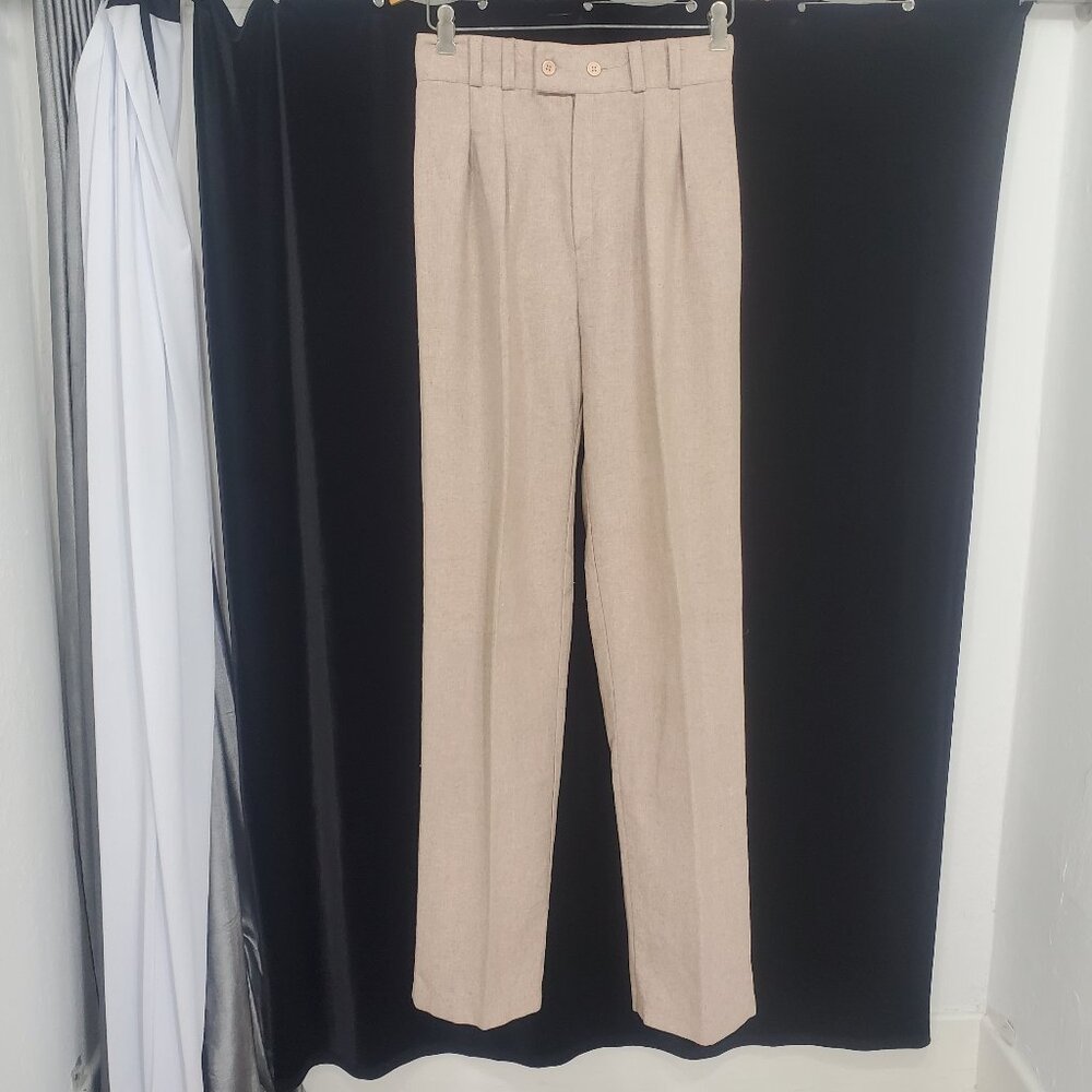 Vintage ILGWU 1960's-70's Woman's Double Pleated Wool Trousers 9/10 27.5"W 33"L